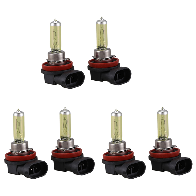 FORIDE 6 Pcs Dc 12V 55W H11 3000K Super Yellow Car Foglight Light Bulb Lamp