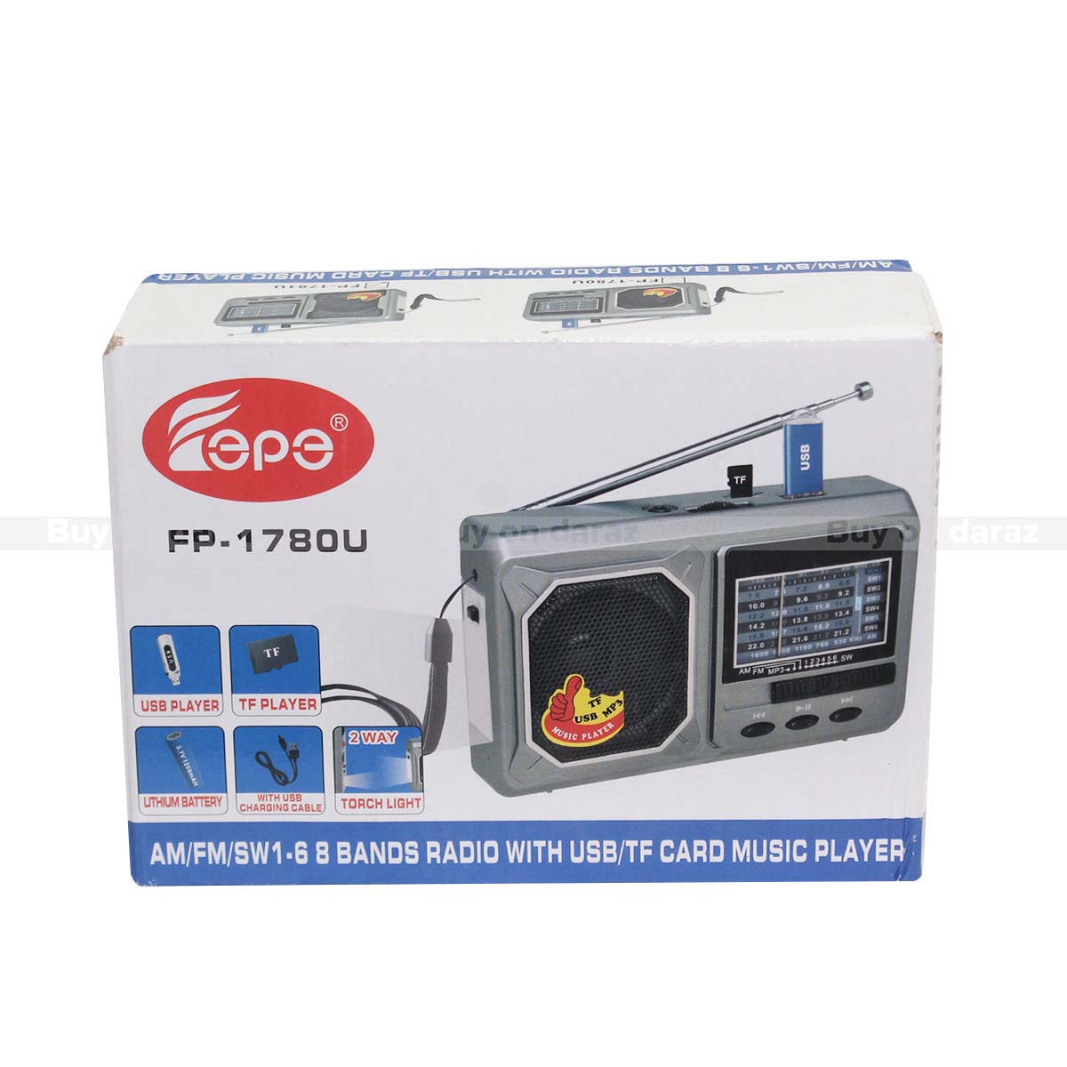 Portable pocket Radio With Double Torch Light /Flashlight
