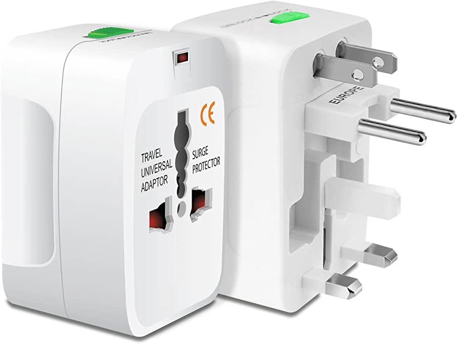 Universal Travel AC Adaptor All in One UK/US/AU/EU/CA Multi Plug - White