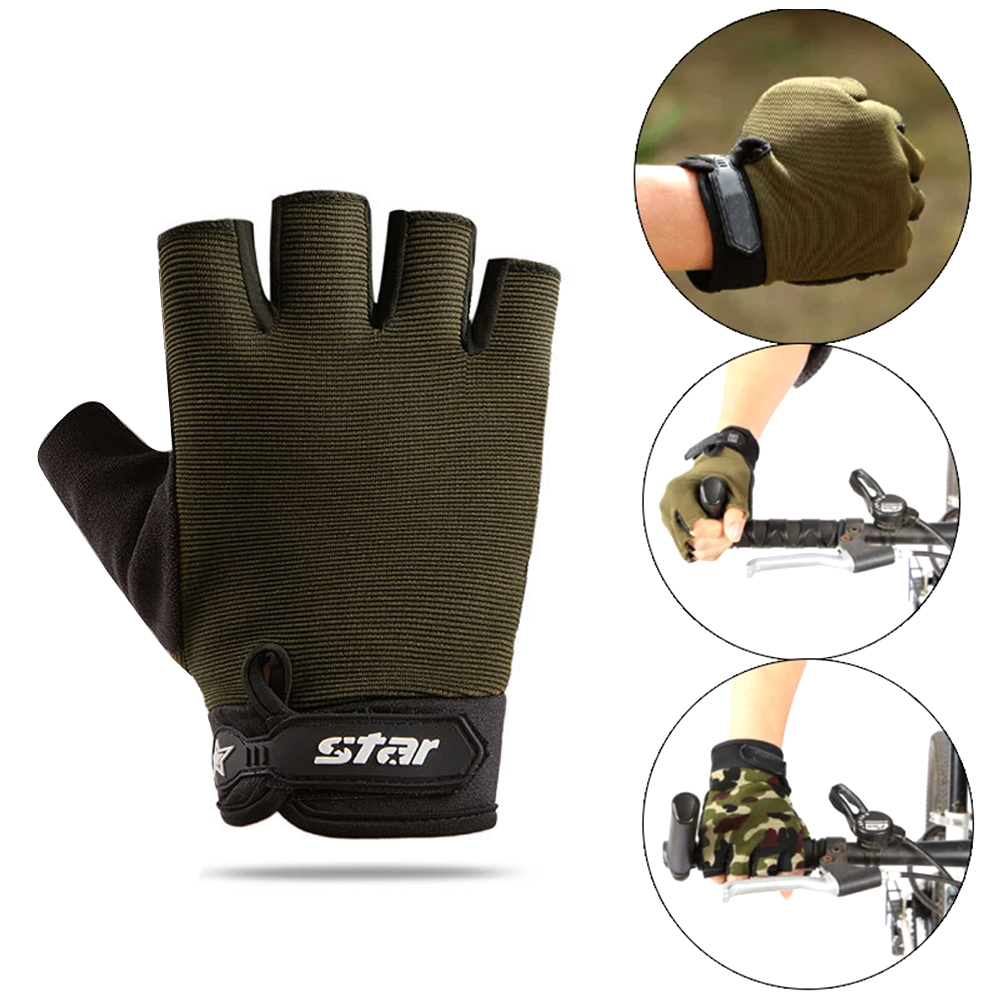 Bicycle Mountain Bike Gloves Bicycle Sports Breathable Gloves 1 Pair Half Finger Summer Riding Non-Slip Golf, Gloves