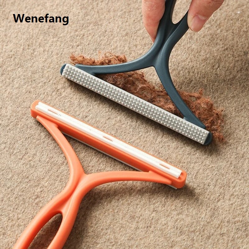 Wenefang transparent bag 2-IN-1 Double-sided Lint Remover Handle Shaver Brushes for Clothes Carpet Sweater Pet Fur Hair Catcher Scrapers Cleaning Tools
