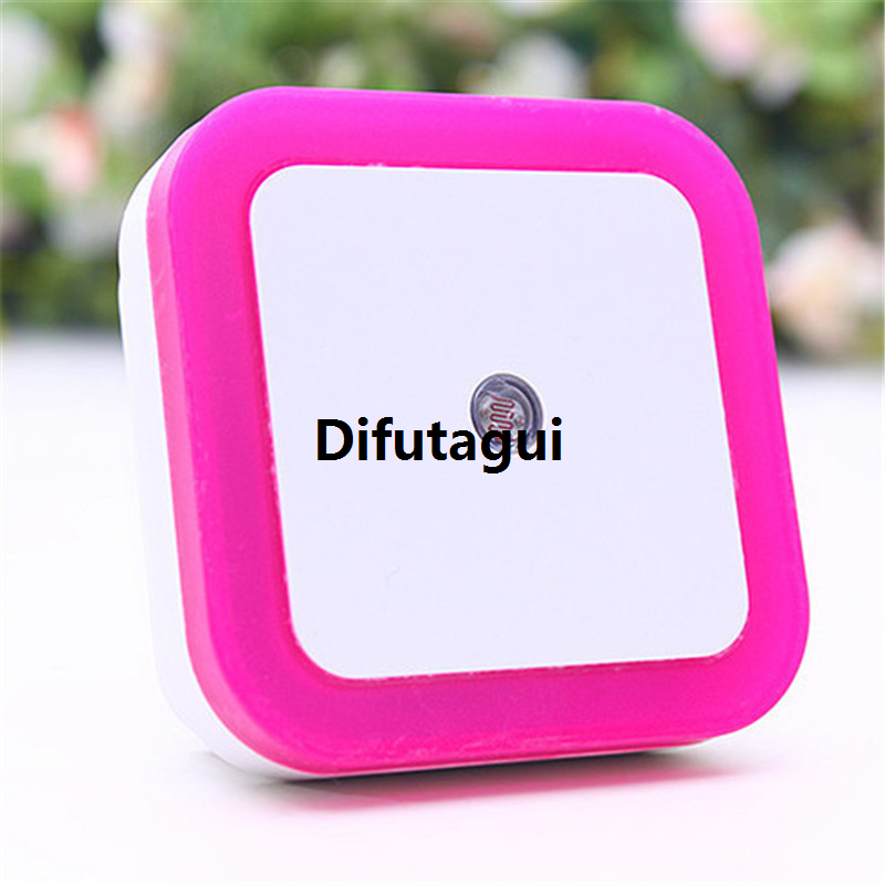 Difutagui Colored light seven bedroom baby novelty sensor EU VA [VAVOOM] High Quality / US plug light control night light mini square romantic