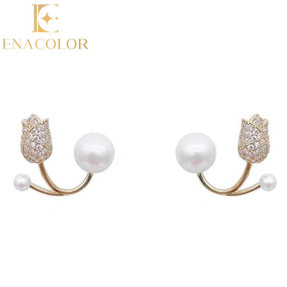 Enacolor Korean Exquisite Tulip Earrings Flower Earrings for Women Girls New Fashion Accessories