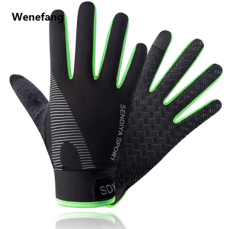 Wenefang 1 Pair Summer Cycling Gloves Breathable MTB Road Bike Non-slip Gloves Touch Screen Spring Full Finger Motorcycle Riding Gloves