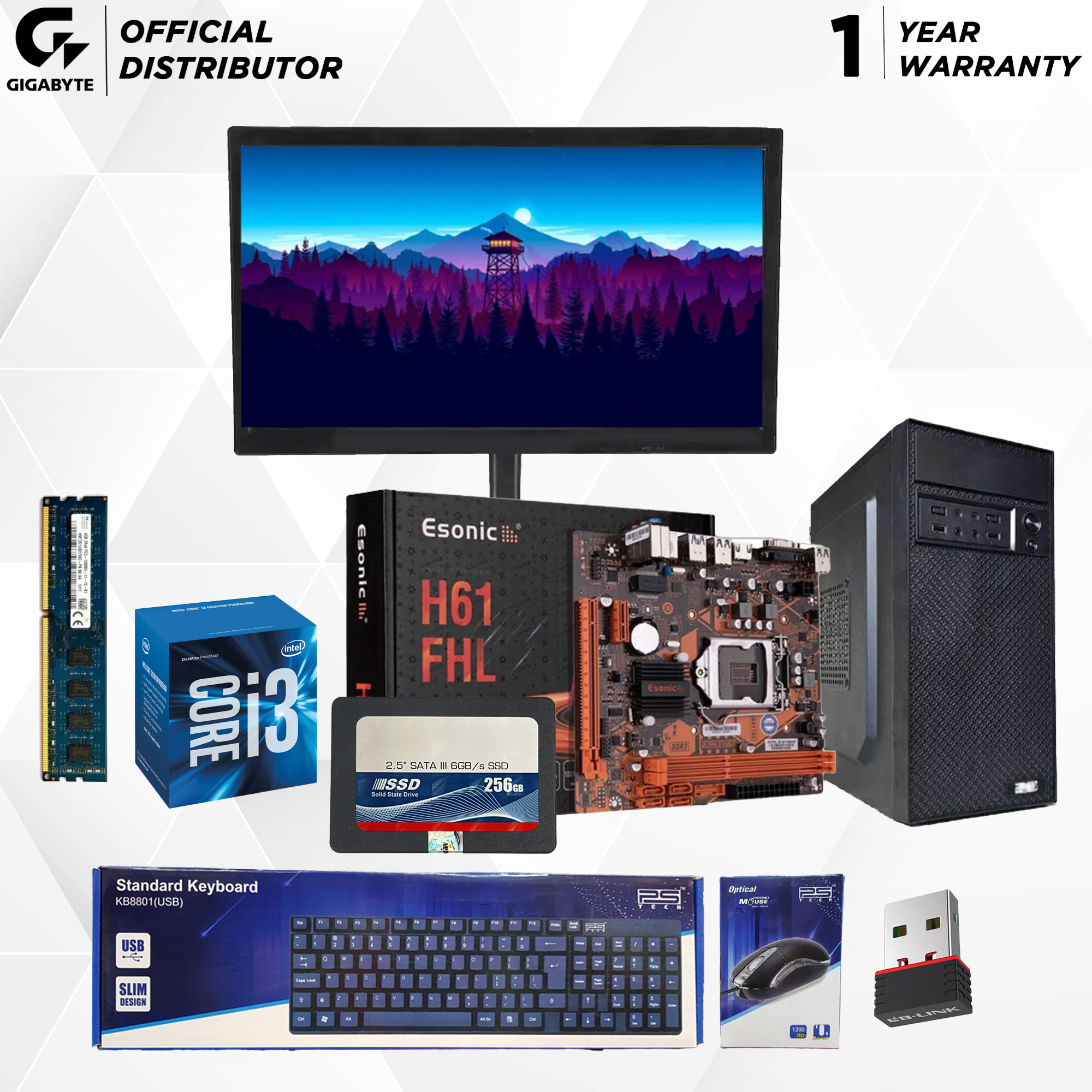Desktop CPU i7 3rd Generation, 8GB RAM, 256GB SSD