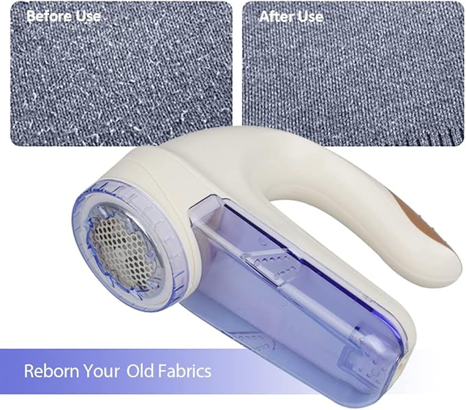 Premium Double Blade Fabric Shaver Lint Remover | Portable Rechargeable Cordless Fuzz Shaver Remover for Clothes Sweater Furniture Carpet Curtain