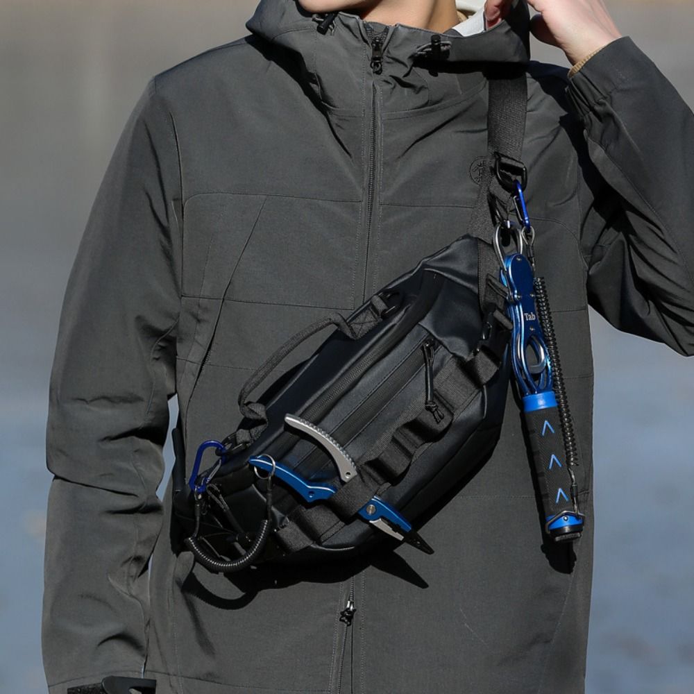 Multifuctional Waterproof Fishing Tackle Bags Multi Layer Large Capacity Fishing Lure Bag Chest Pack Zipper Pocket Fishing Waist Bag Men Women