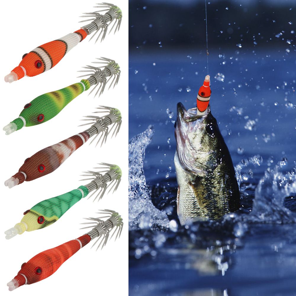 5Pcs/Pack Durable Micro Floating Fishing Accessories Fishhooks Soft Lure Jig Artificial Baits Squid Hooks