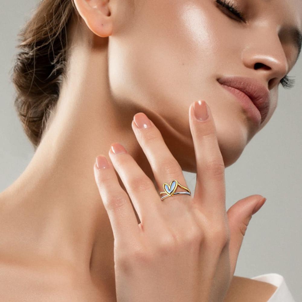 Alloy Heart Shaped Ring Charm Ring Self Love Ring Fashion Ring for Birthday Gift For Her Women'S Accessory Girls' Fashion Love Celebration