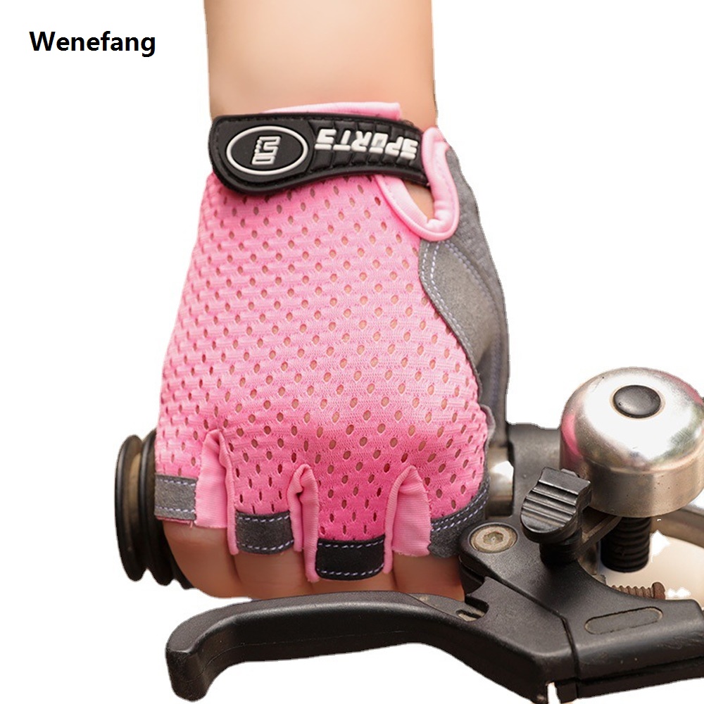 Wenefang 1Pair Kids Cycling Gloves Bike Gloves for Boy Girl Training Outdoor Sports Breathable Anti-Slip Half Finger Road Bike Gloves