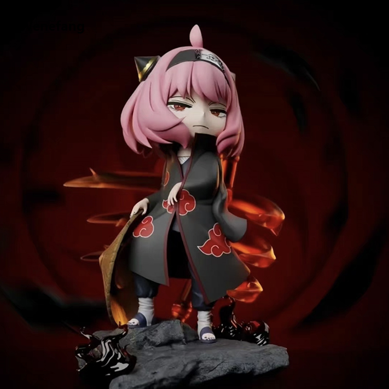 Wenefang 20cm Spy Family Anime Anya Forger Cos Uchiha Itachi Kawaii Two 2025 Heads Figures Model Doll Statue Figurine Collection Toy Gift