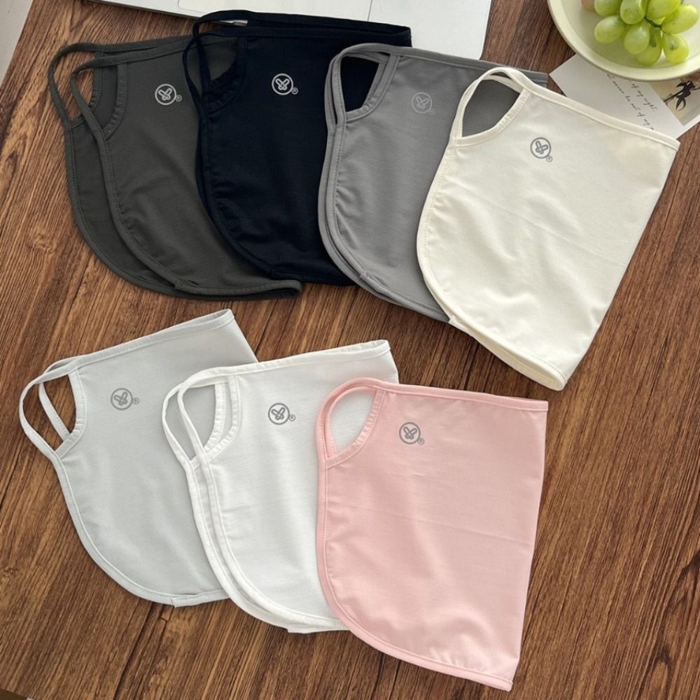 Lightweight Comfortable Ear Loops Summer Face Mask Windproof Half-Face Sunshade Veil Thin Breathable Ice Silk Sunscreen Mask for Women