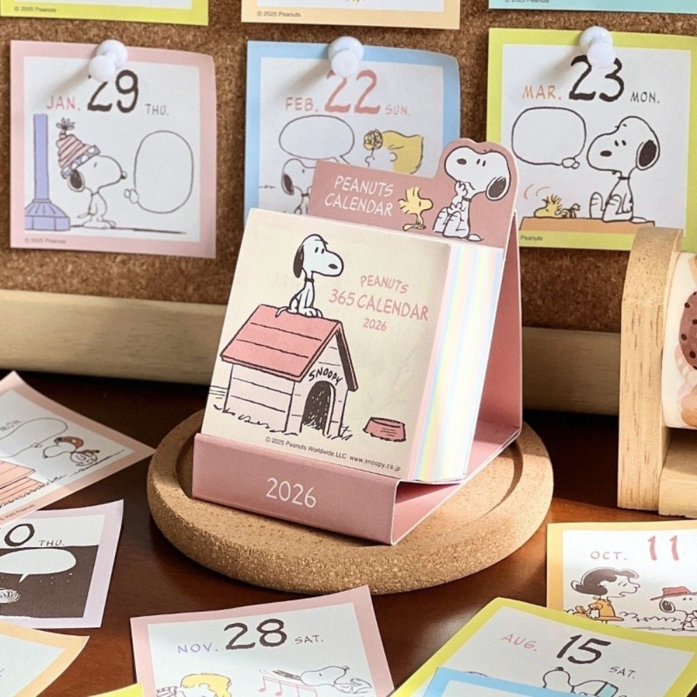 New Cartoon 2026 Snoopy Calendar Hand-Teared Chiikawa Desk Calendar Hachiware Usagi Mini Calendar Daily Planning