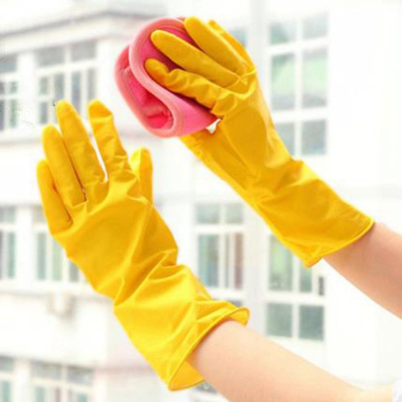 Bizzy 1 Pair Waterproof Rubber Latex Dishwashing Gloves Kitchen Durable Cleaning Housework Dishwashing Tools