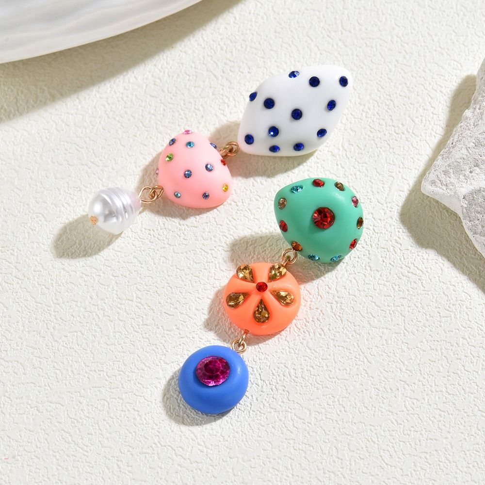 Cute Creative Asymmetrical Dangle Earrings Long Stud Earrings Summer Jewelry Accessories Bohemian Dangle Earring Gift