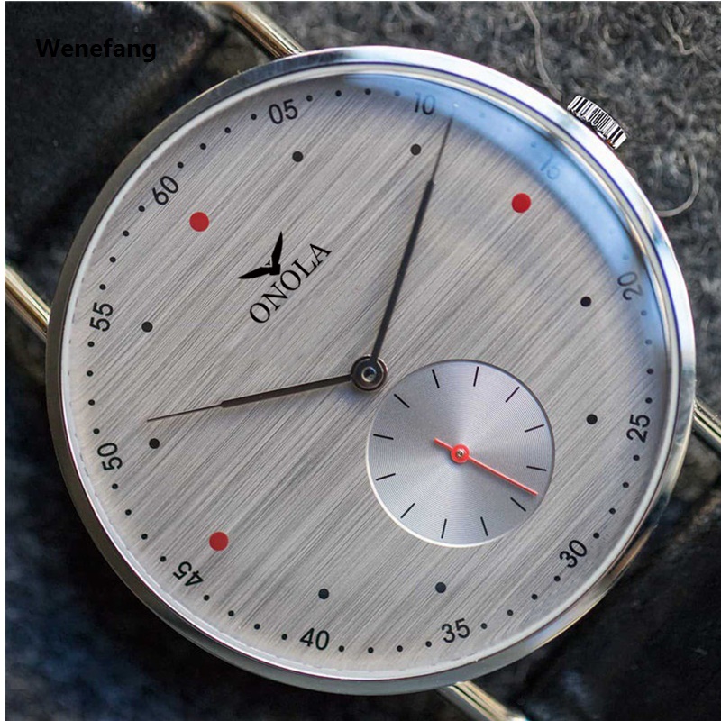 Wenefang ONOLA simple Ultrathin quartz watch men classic luxury brand leather/nylon 2025 New male watch casual dress waterproof Relogio Masculino