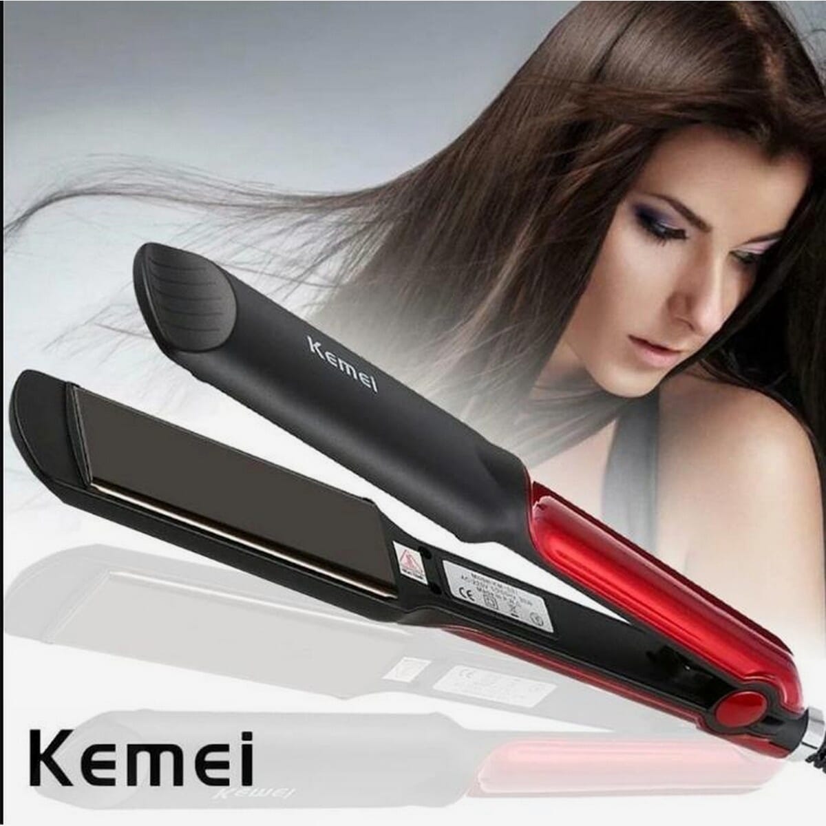 Kemei KM531 Professional Ceramic Hair Straightener - Suitable for Wet and Dry Hair