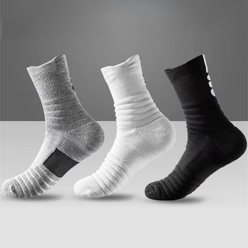【2025 Version】 Tube socks, high elasticity, moisture wicking socks, cycling, basketball, sports, breathable socks, 1/3 pair of men's compression socks