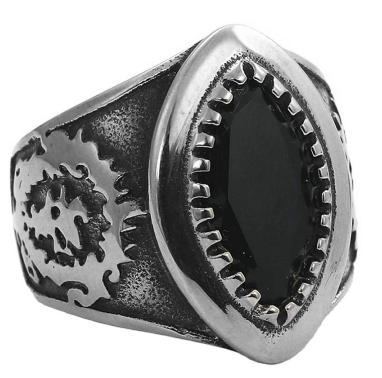 Linman 【Too much love!】Jewelry titanium steel diamond multi-color ring reOriginaltro trendy men punk stainless steel hollow claw ring direct supply