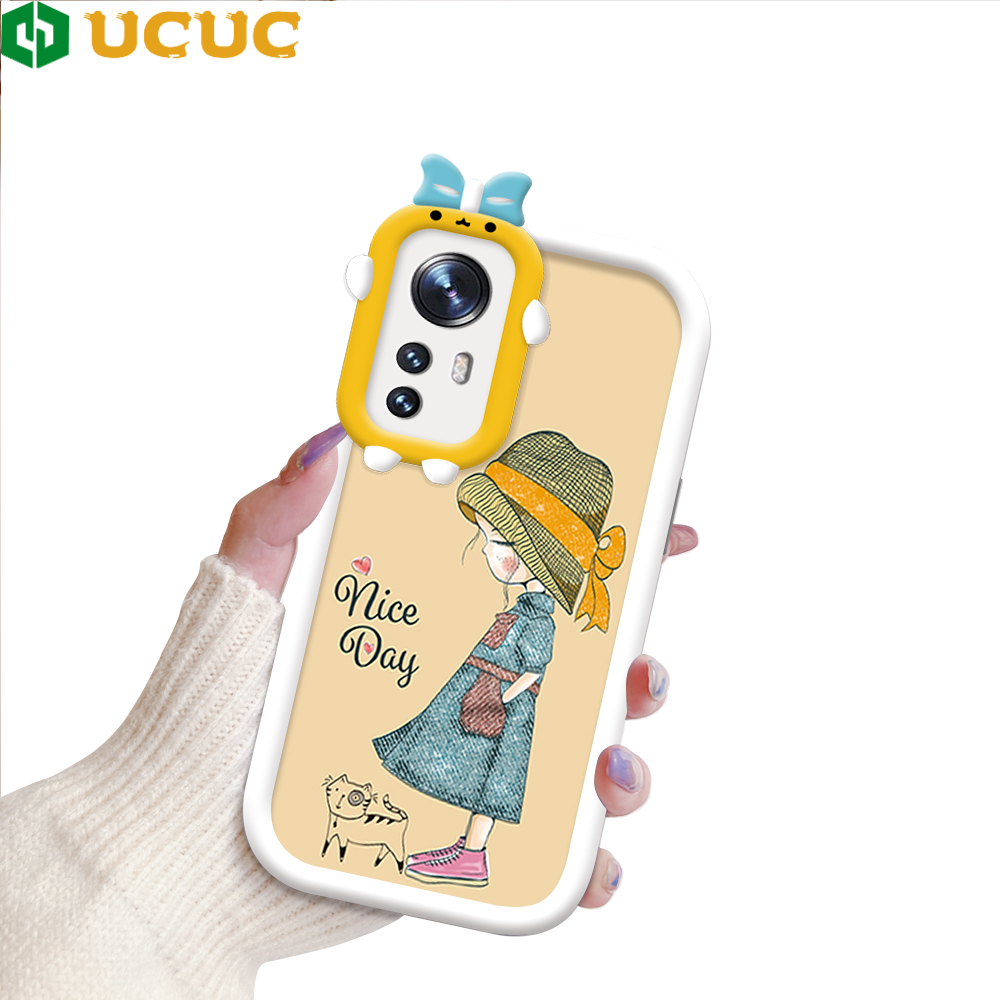 UCUC for Xiaomi 12 / 12X Back Cover Cute Girls Monster Lens Soft Silicone Phone Cases