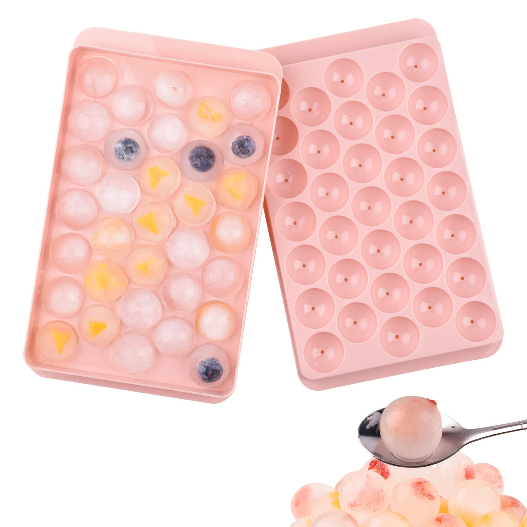 2 Pcs Of Plastic Ice Cube Tray