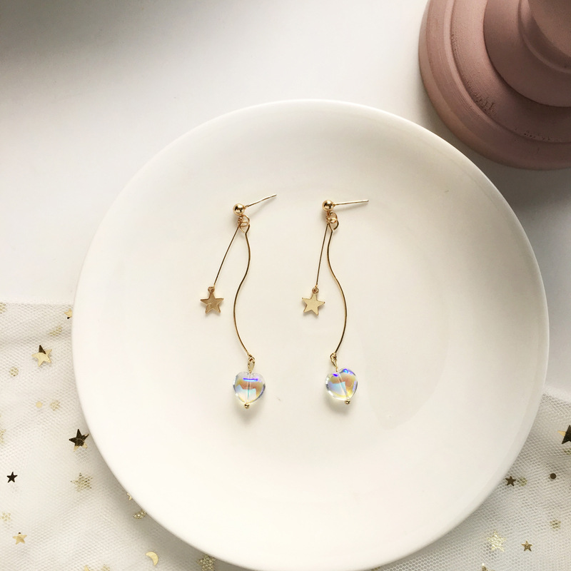【Happy LifeStore】Korean Girls Cute Small Star Geometry Shiny Drop Earrings For Wo Accessories Jewelry Gifts