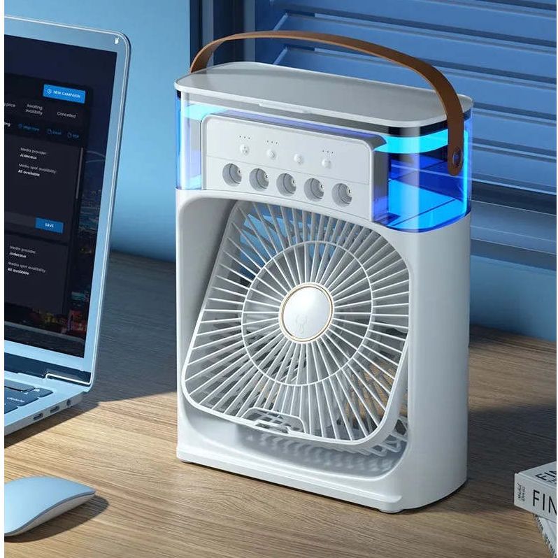 3-in-1 Mini Smart Air Cooler - Personal Fan, Humidifier & Room Air Conditioner Portable Ductless Industrial Cooling Fan