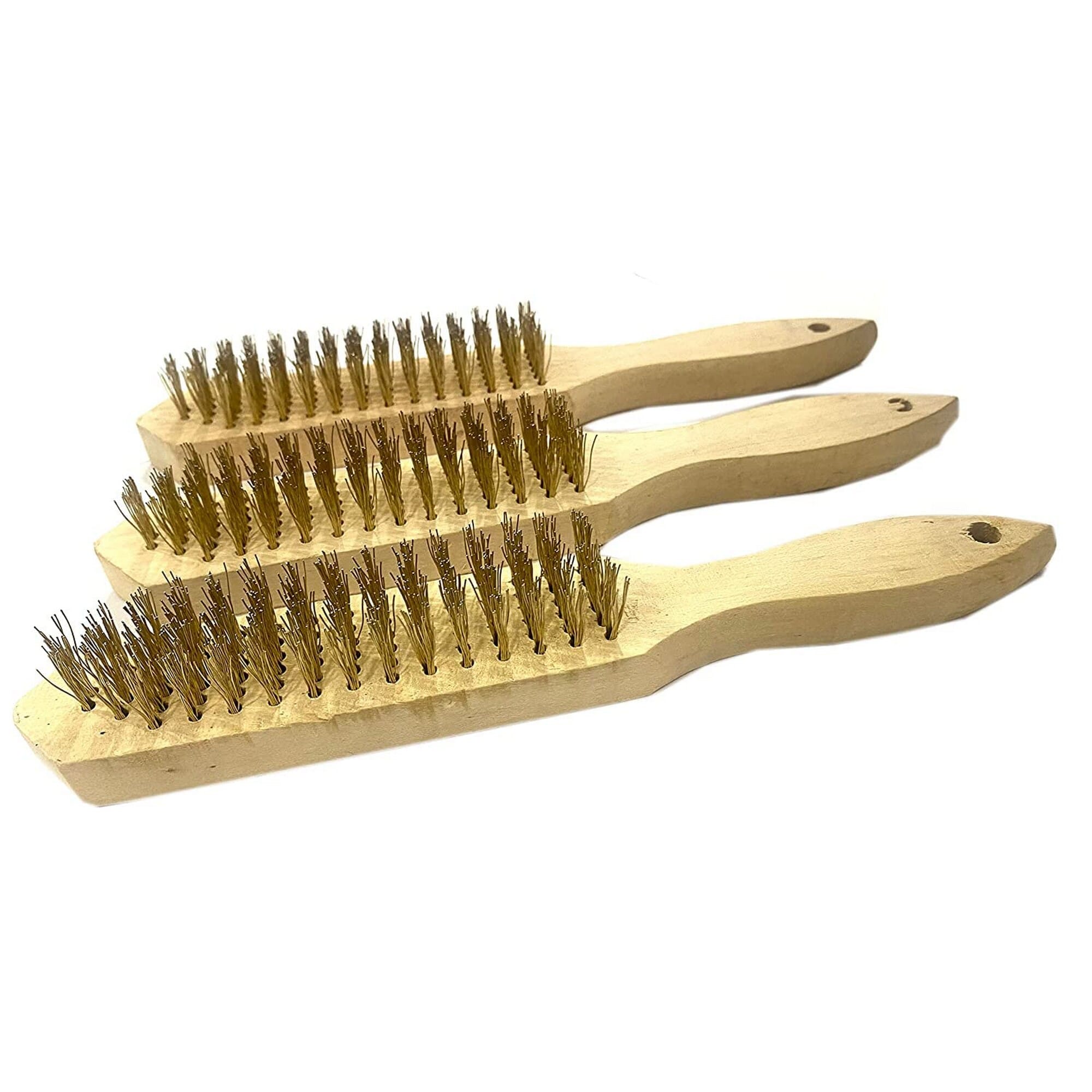 IS Wire Brush Wooden Handle with Carbon Steel Bristles for Cleaning Scrubbing Rust & Paint Removal and Polishing