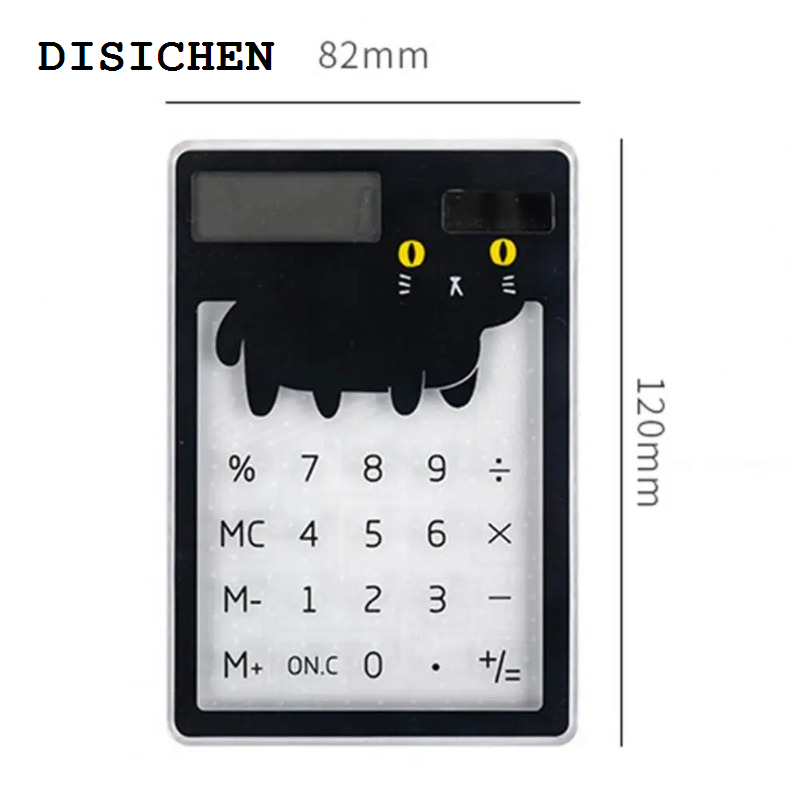 DISICHEN Profesional Transparent Cute Cartoon Creative Calculator Solar Energy Mini Portable Touch Calculator Student Supplies Kawaii Mini Stationery