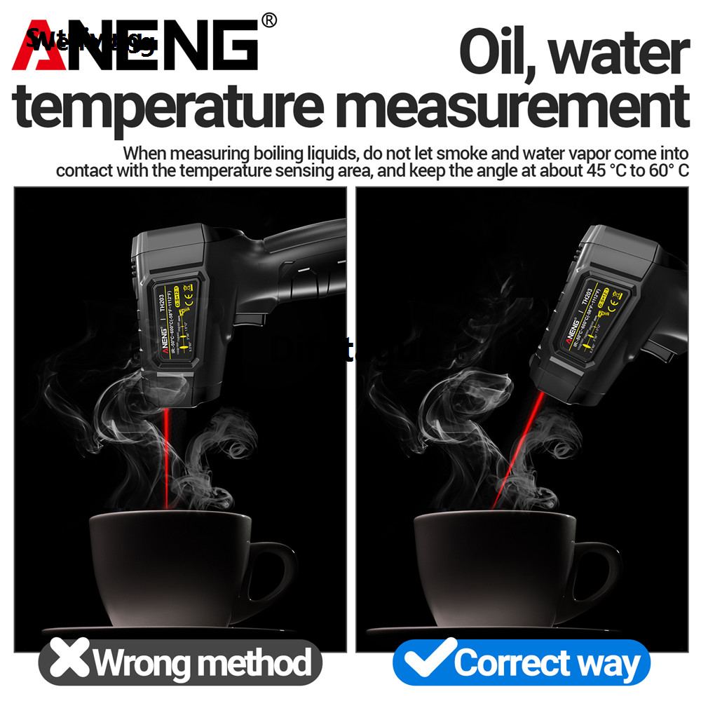 Wenefang Sutuiying ANENG Smart Temperature TH203 Industrial Infrared Thermometer Sales promotion Portable Tester Meter -50 ~ 600 ℃ Pyrometer Tools