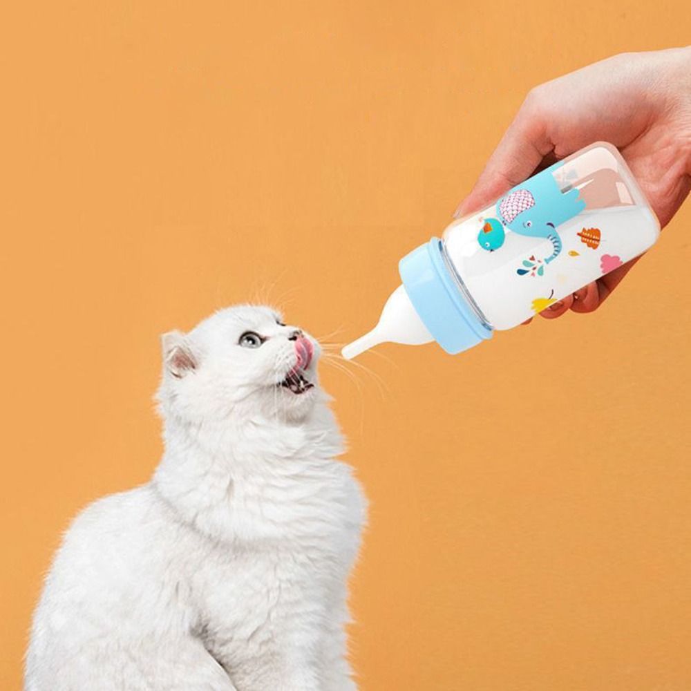 Durable 60ml/125ml Puppy Kitten Feeding Bottle PP Newborn Pet Nursing Milk Bottle Cartoon Portable Pet Supplies