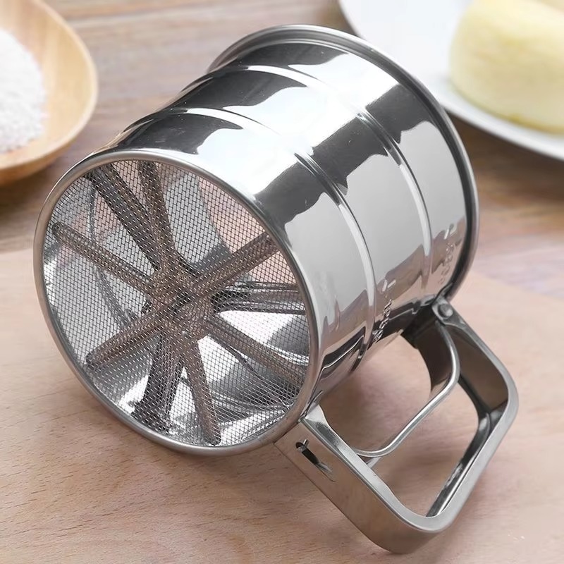 Manual Flour Sifter / Powder Sieve | Stainless Steel Pitho Channe for Kitchen Use