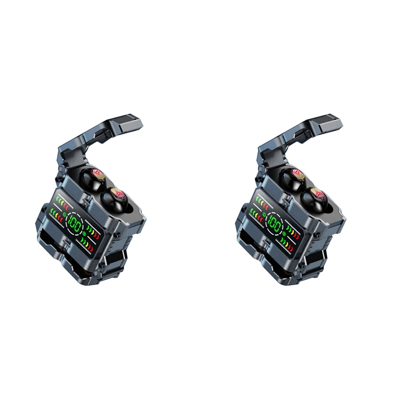 2X M60 Mecha Wireless Bluetooth Headphones Touch Noise Canceling Earbuds HD Stereo Sports Gaming HeadphonesB