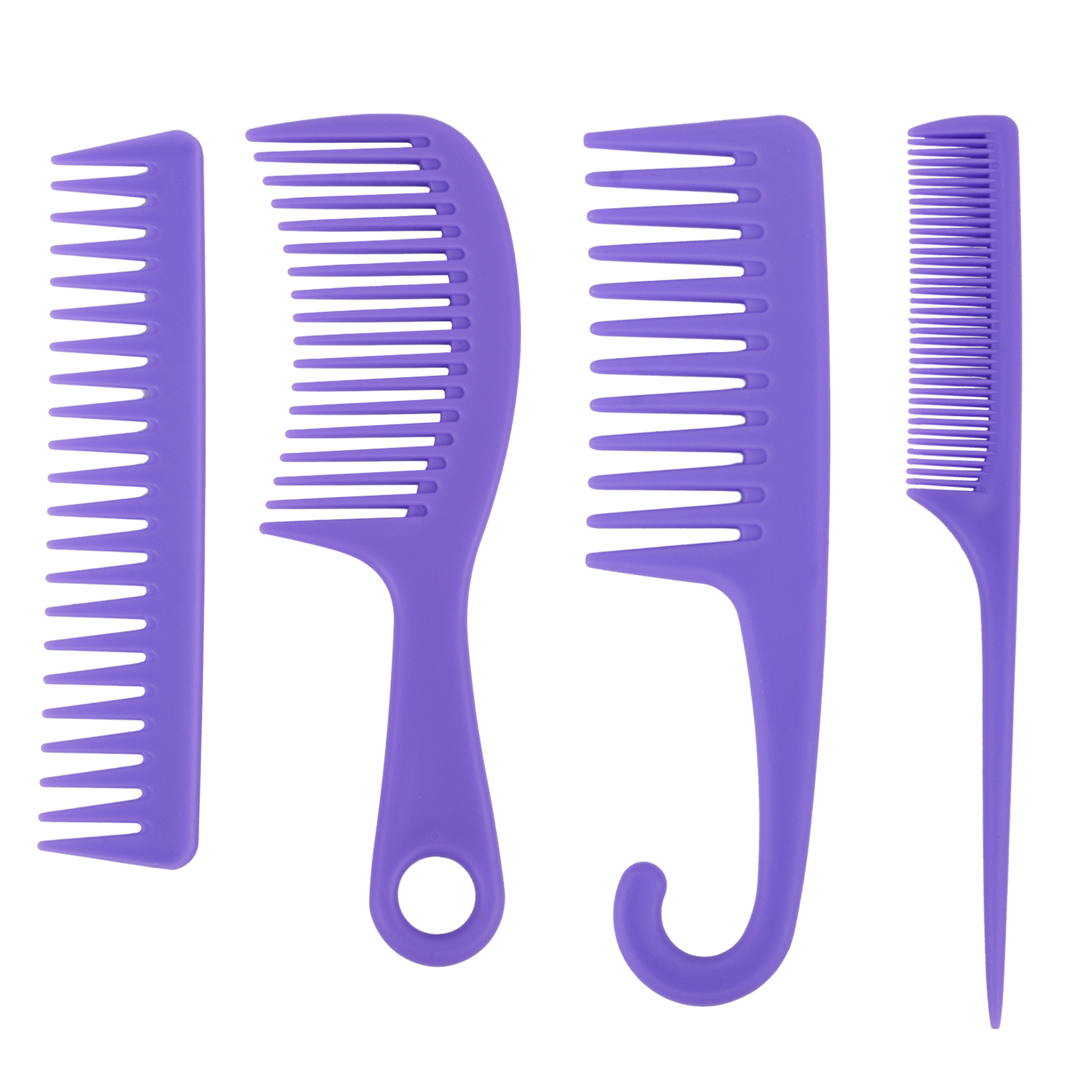 4PCS Hair Comb Set Large Wide Tooth Comb Detangling Comb with Hook