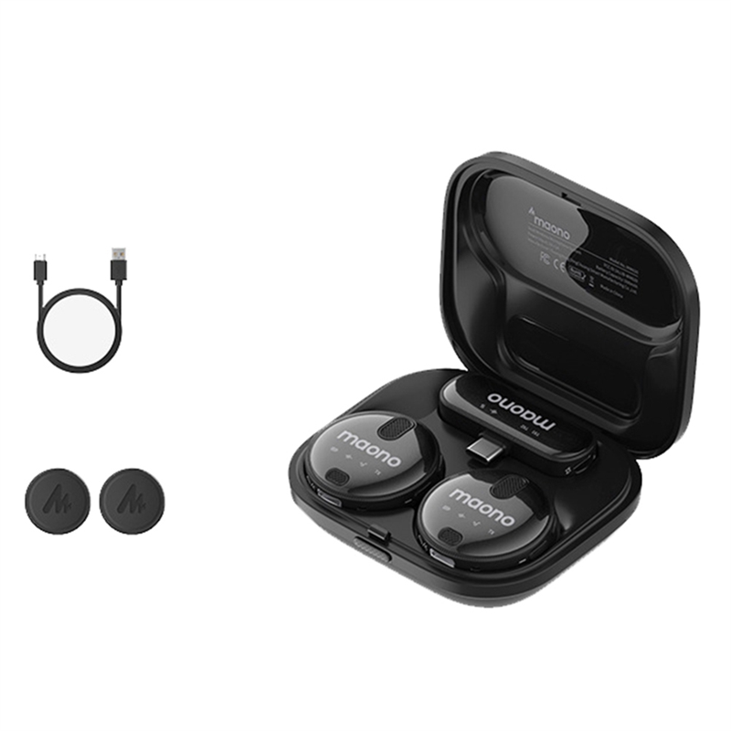 ARELENE WM620 Phone Wireless Lapel Microphone Noise Reduction and Improve the Sound Quality Receiving Black Type-C