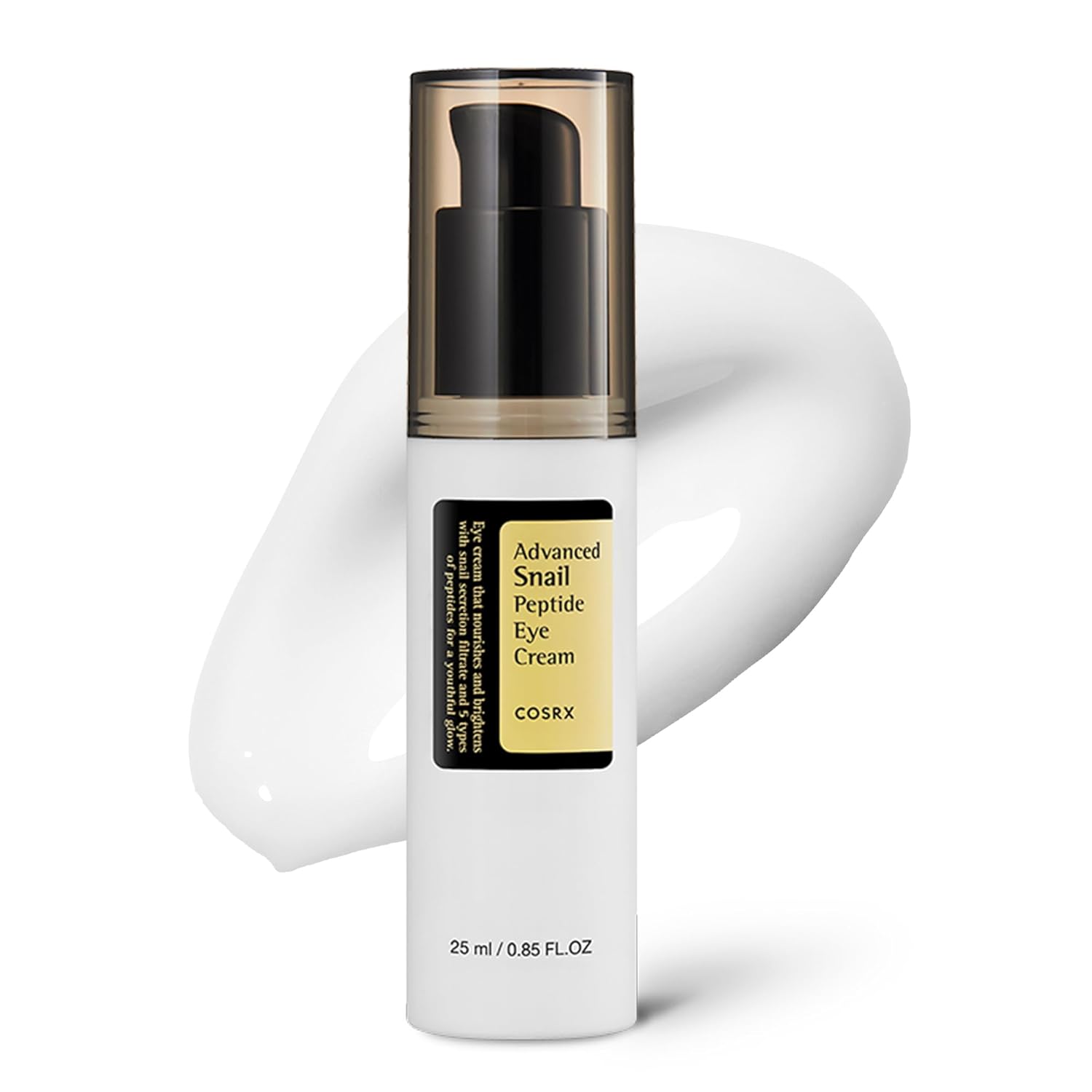 COSRX Snail Mucin Peptide Under Eye Cream, 73.7% Snail Mucin and Niacinamide, Eye Care, Eye Cream Anti Aging, Korean Eye Cream for Dark Circles, Korean Skin Care, 25 ml