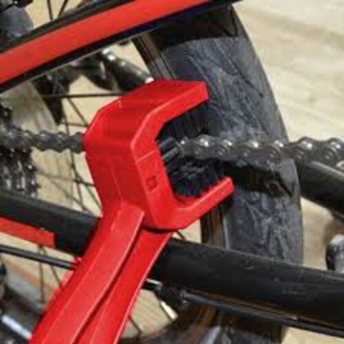 Bicycle Motorcycle Chain Cleaning Tool Gear Grunge Brush Cleaner Red