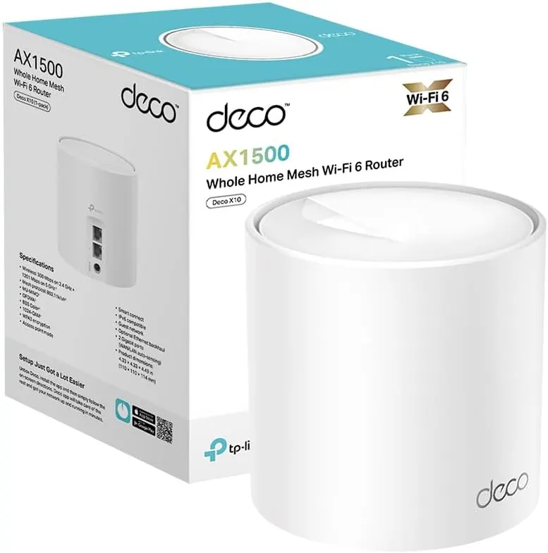 TP-Link Deco X10 AX1500 Whole Home Dual Band Mesh Wi-Fi 6 System | AI-Driven | Ideal for Gaming & 4K | Alexa and Google Home Compatible | Pack of 1 | 100% Genuine