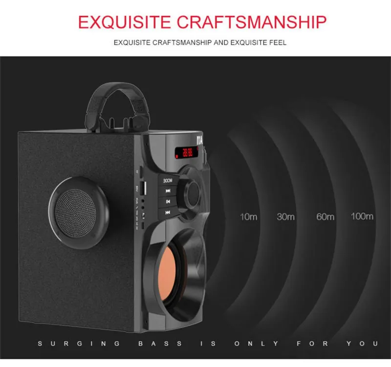 Bluetooth Speaker Wireless Subwoofer Fm Radio 3D Stereo Karaoke Sound Box Column Portable Caixa de Som Bluetooth Remote USB Mic Bles Online DZ-25A-12 QC