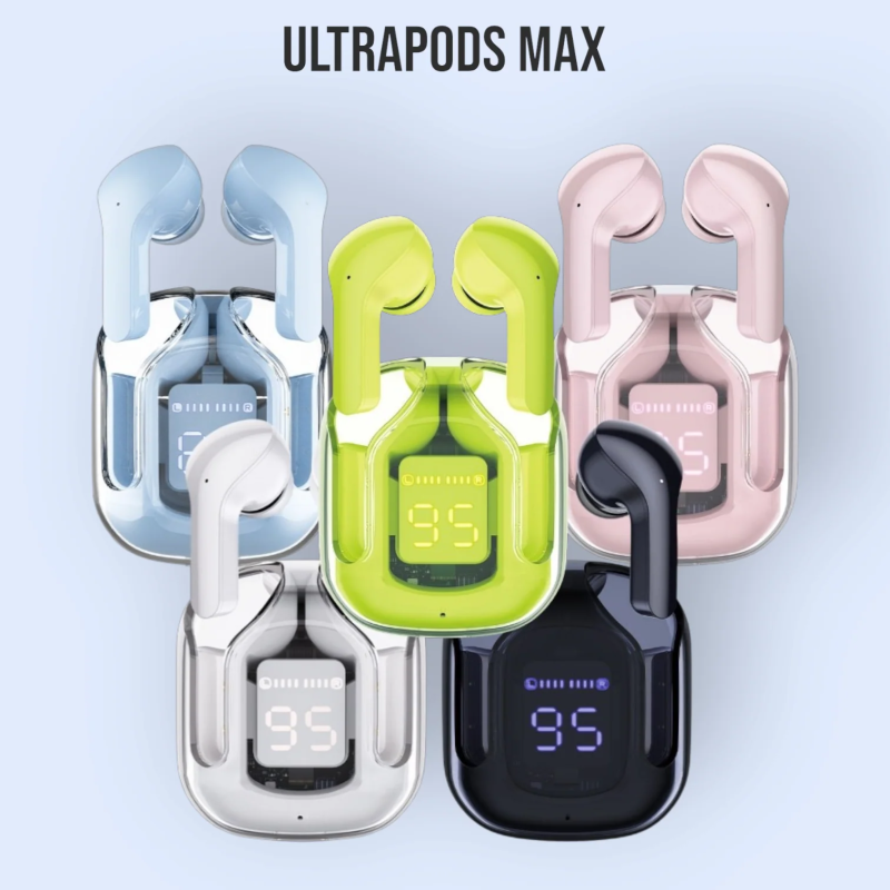 Ultra Pods Bluetooth 5.3 Earbuds Stereo Touch Control With Flash Light