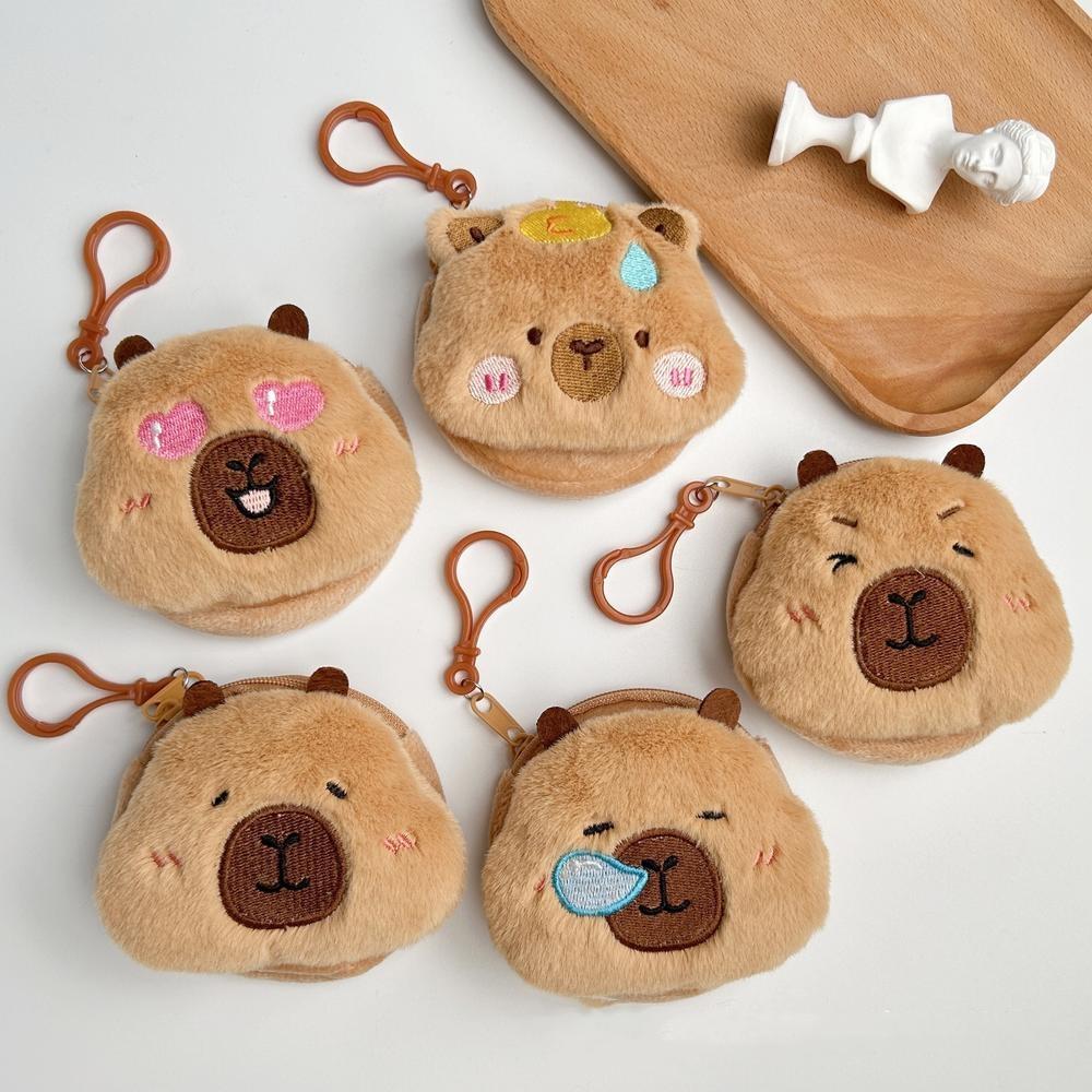 Plush Coin Purse Lightweight Fashion Round Plush Bag Creative Cartoon Cartoon Purse for Kids Gift Travel School