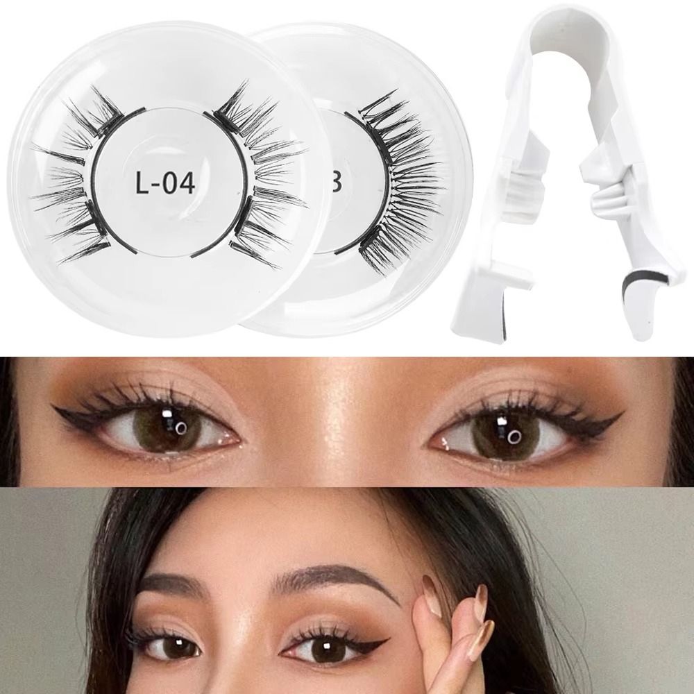 1 Pair Repeatedly Magnetic Eyelashes with Applicator Natural Easy To Use Manga Lashes No Glue Required Wispy Lashes Women