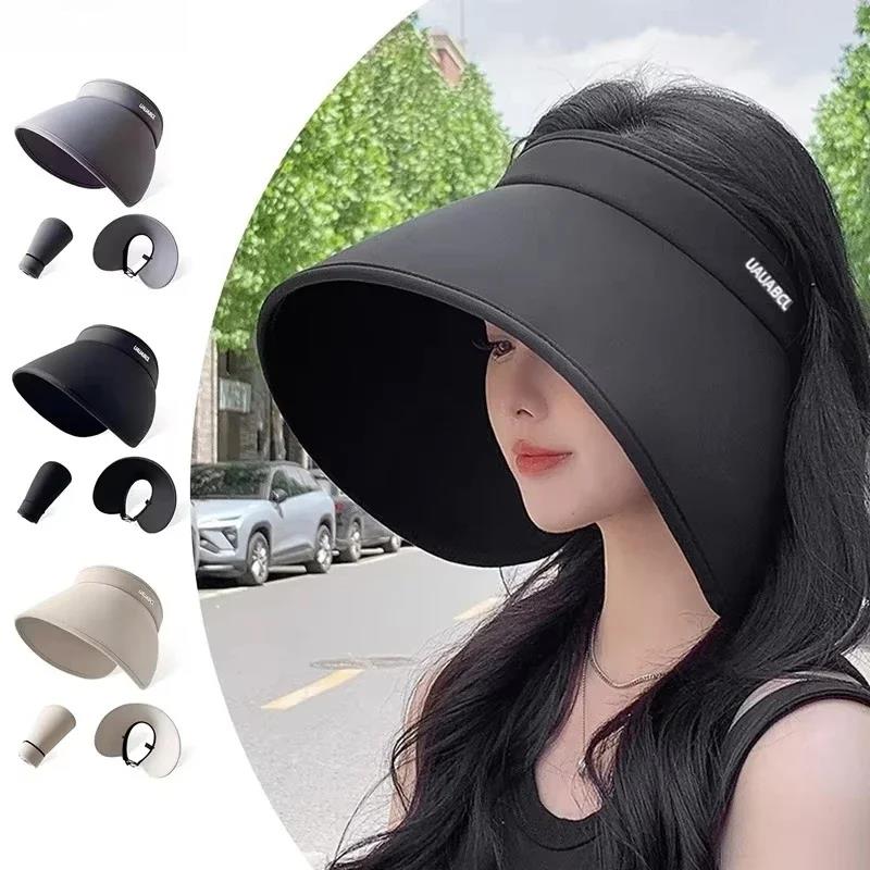 durableSummer Travel Anti-Lady Girls Male Hats Ladies Fashion Caps Women's Foldable Wide Brim Beach Shade UV Cap Sunburn