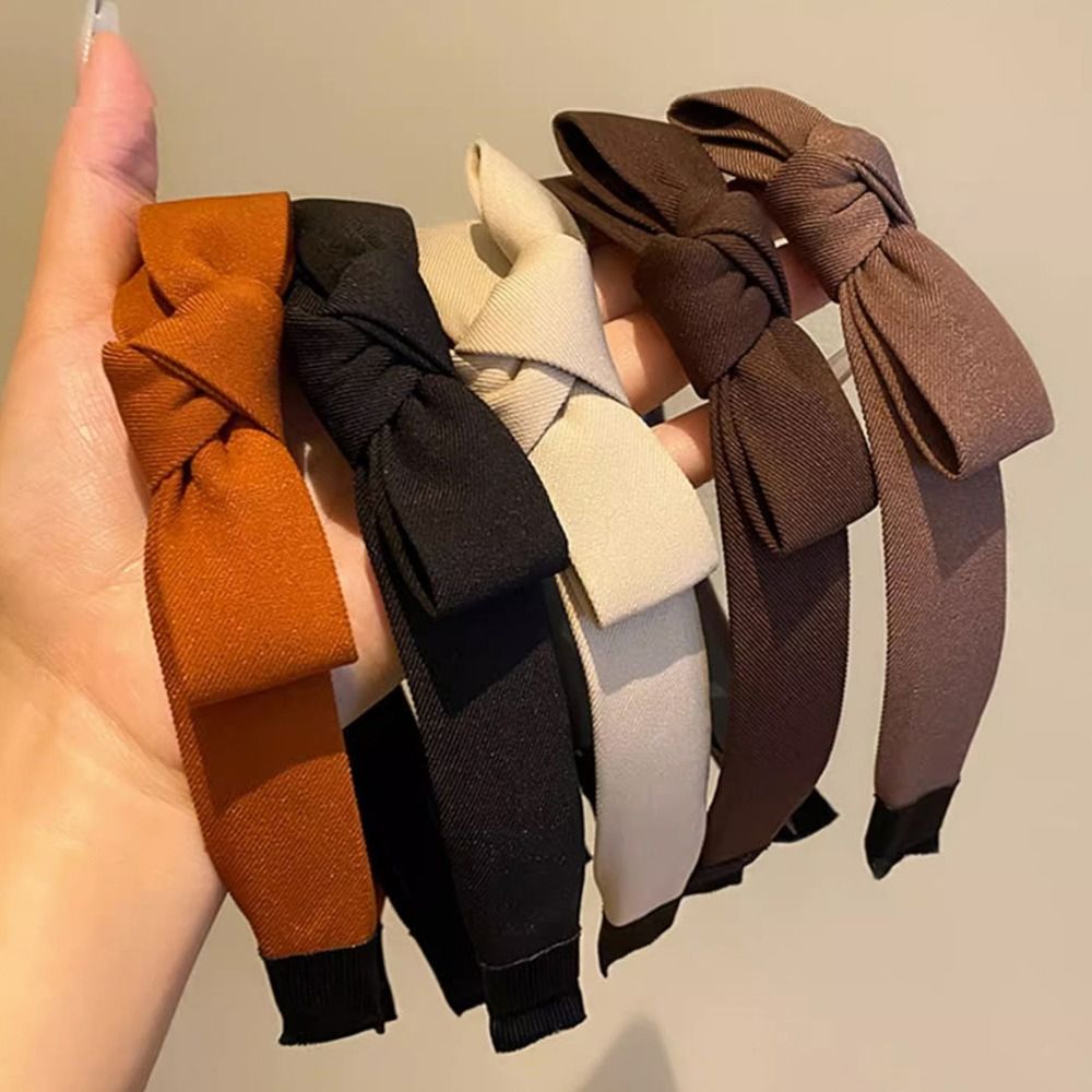Fashion Solid Color Bowknot Headband Anti-slip Hair Hoop Hair Hoop Hair Bands Bow Hair Bands Party