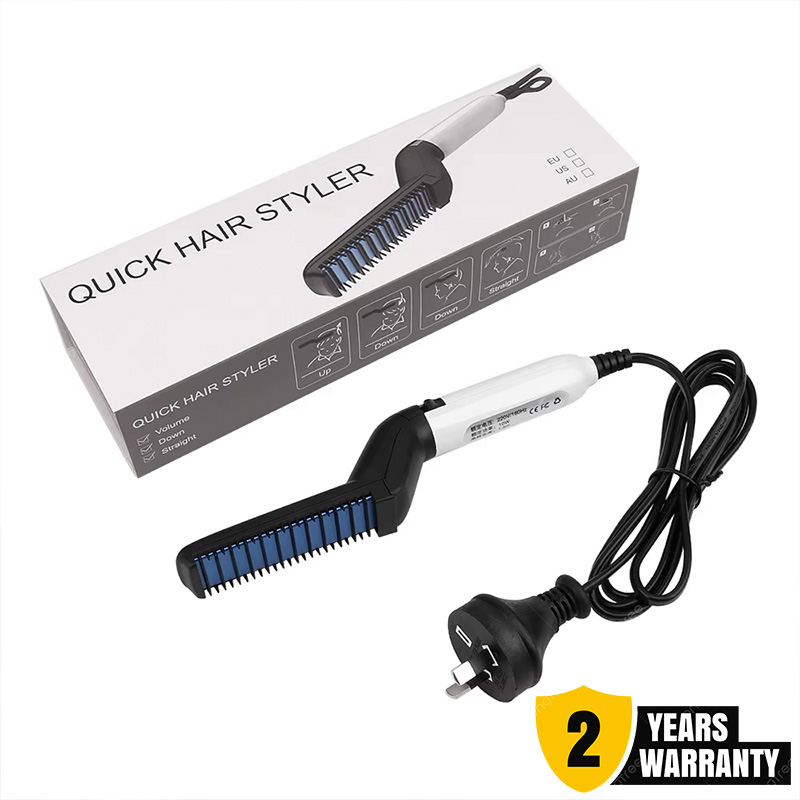 Hair and Beard Straightener Iron | Dual-Use Grooming Tool for Smooth Hair & Beard | Fast Heat, Anti-Scald, Ceramic Coated Plates for Frizz-Free Styling