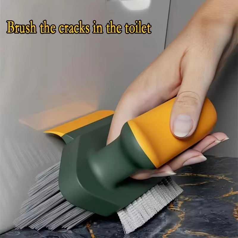 4 in 1 Tile Grout Cleaner Brush with Squeegee | V-Shape Gap Cleaning Brush | Floor, Bathroom, Kitchen Corner Cleaning Tool (Multi-Color)
