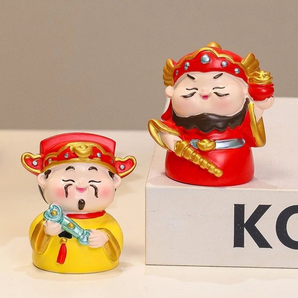 Festival Decorative Statue Resin Chinese Wealth God Ornament Guanyin Chinese God Chinese New Year Figurines Maitreya Moon Lord New Year Mascot Doll Office