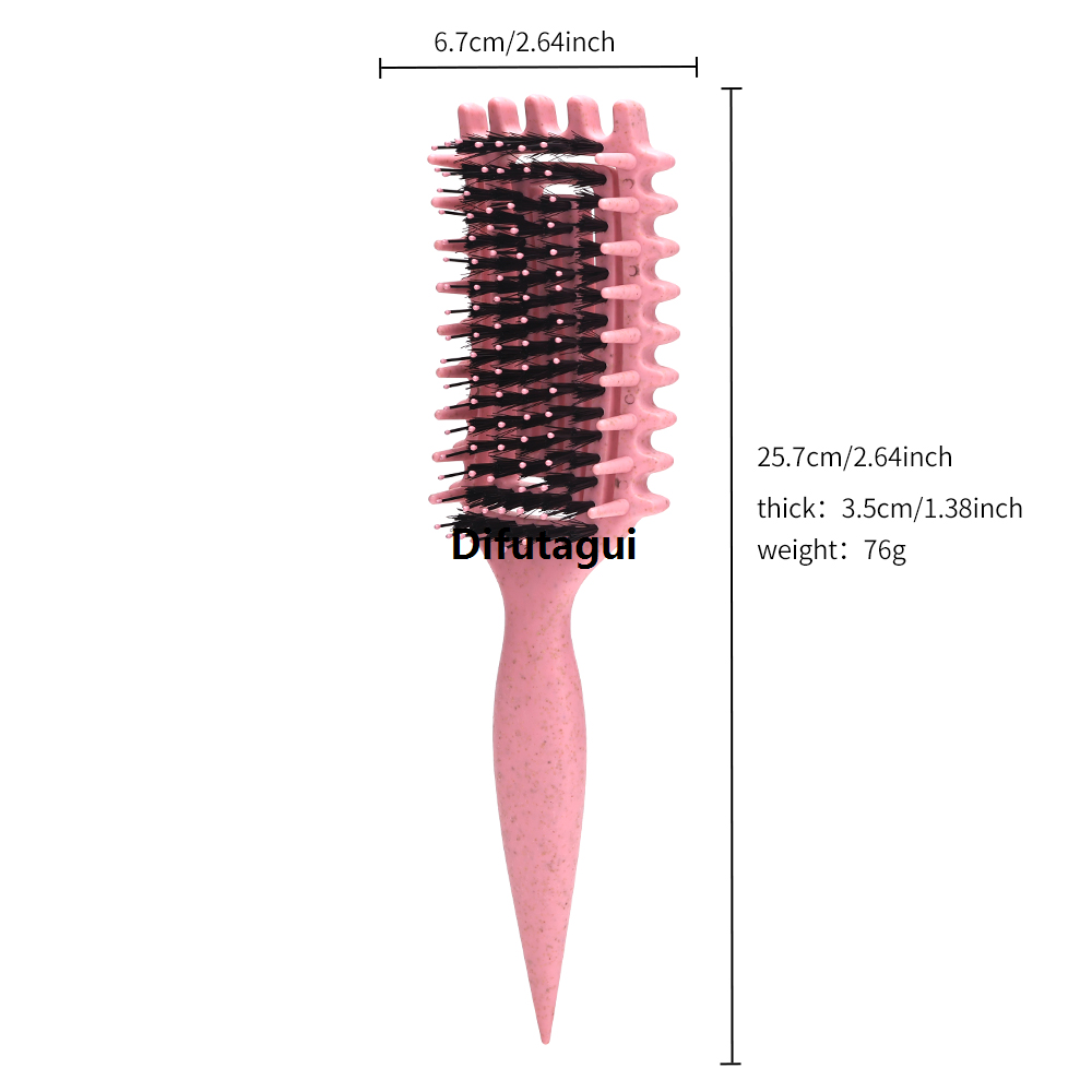 Difutagui Tools: Shaping hair, hair brushes, boar hollow brushes, styling definitions, New curly hair, bristles, detangling, defining curl styling