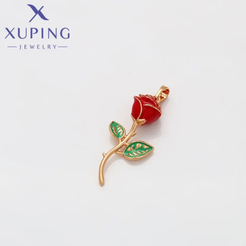 HOT X000439323 Birthday Gift Ladies Necklace Pendant Golden Rose Fashion New Jewelry Special Xuping Romantic Elegant Shape