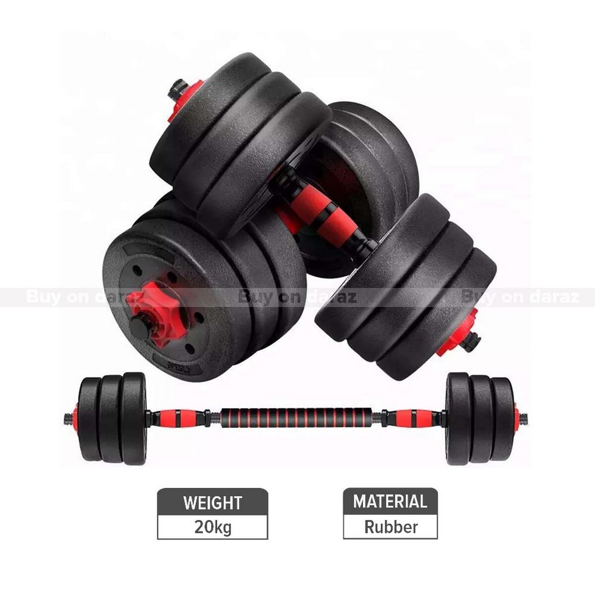 Detachable Dumbbell 20Kg (10Kg2) Hand Bell Barbell Set Home Exercise Fitness Equipment
